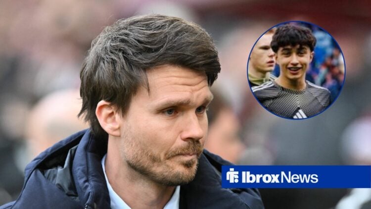 Danny Rohl looks glum with Harris Afzal smiling inset