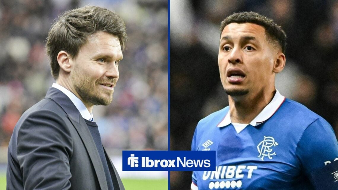 Danny Rohl looking happy in the direction of James Tavernier.