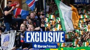 Rangers and Celtic fans at Ibrox