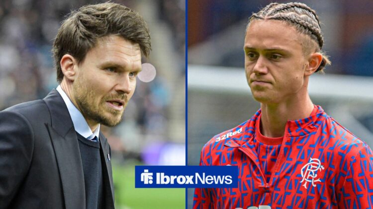 Rangers v S.C. Braga UEFA Europa League Manager Danny Rohl and Rangers midfielder Thelo Aasgaard