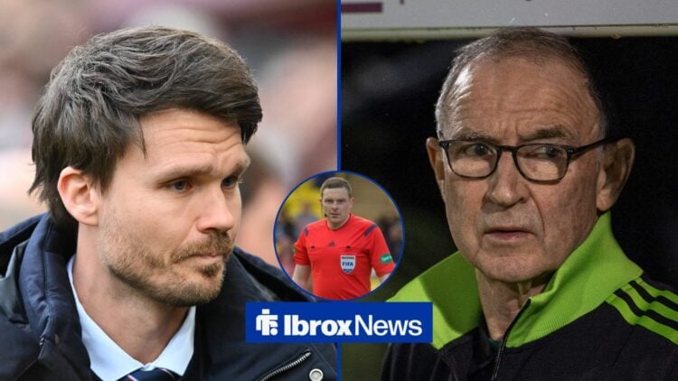 Danny Rohl looks downbeat, a concerned Martin O'Neill and referee John Beaton in action