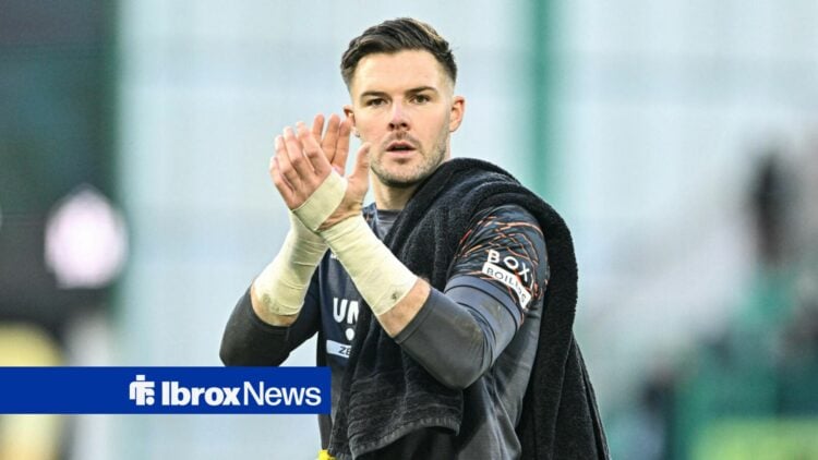 Rangers star Jack Butland clapping.