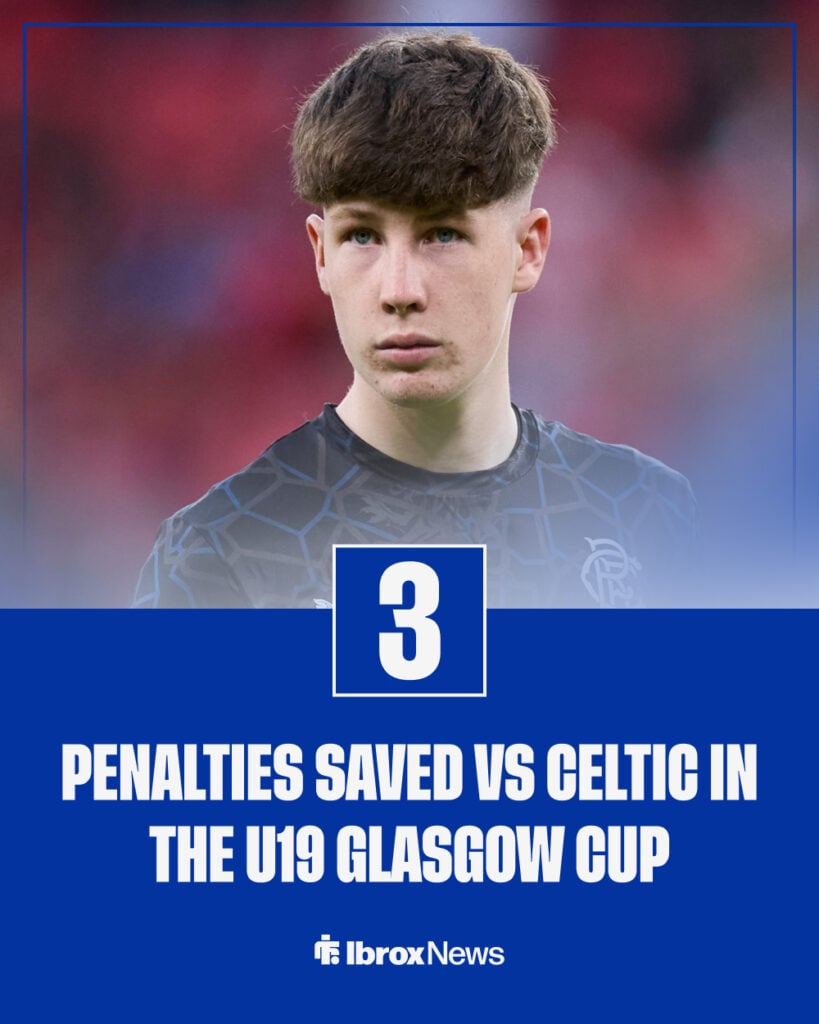 Rydnn McGuire stats in U19 Glasgow Cup vs Celtic.