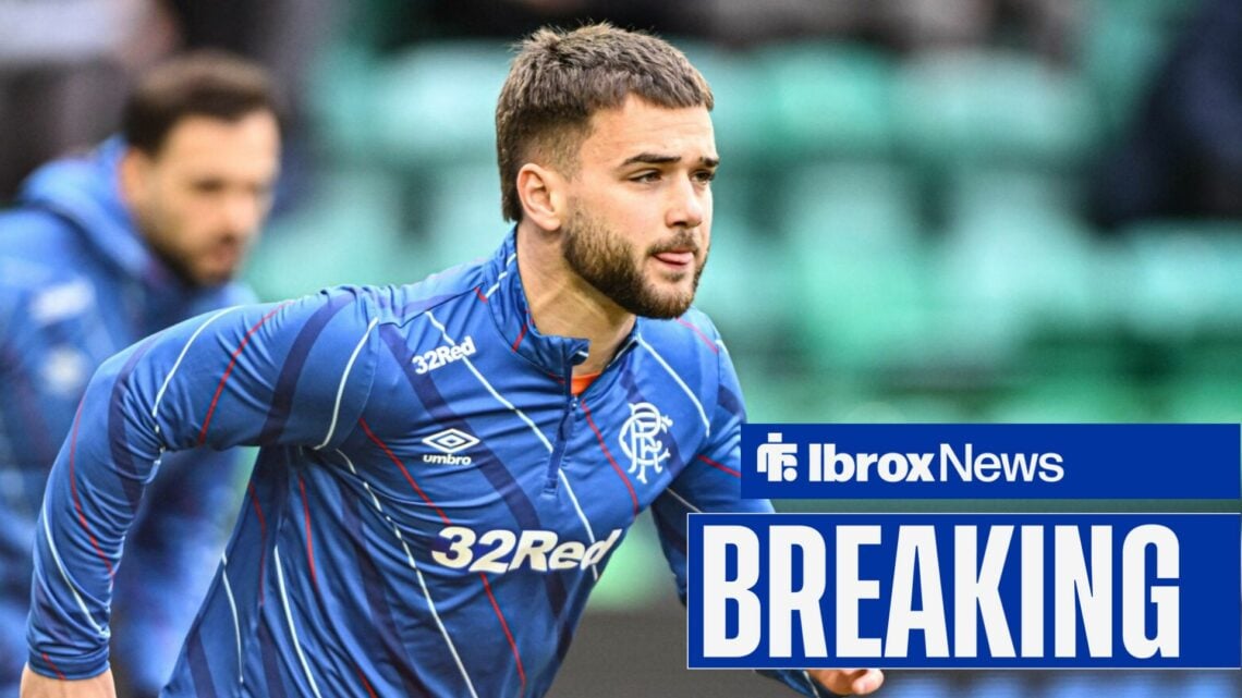 Rangers star Nicolas Raskin warming up before the Scottish Premiership clash with Hibernian.