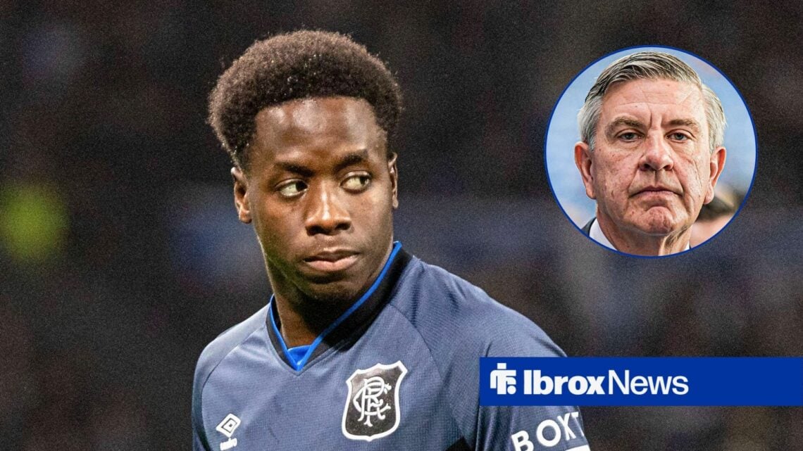Rangers forward Djeidi Gassama and Andrew Cavenagh in circular inset