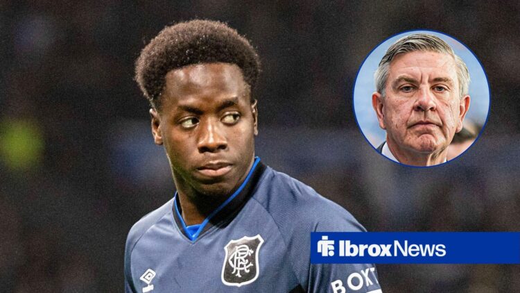 Rangers forward Djeidi Gassama and Andrew Cavenagh in circular inset