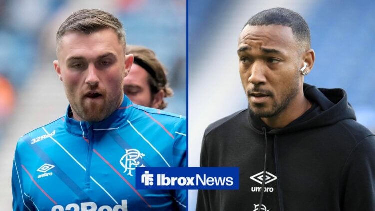 Split image of Rangers centre-back John Souttar and Derek Cornelius