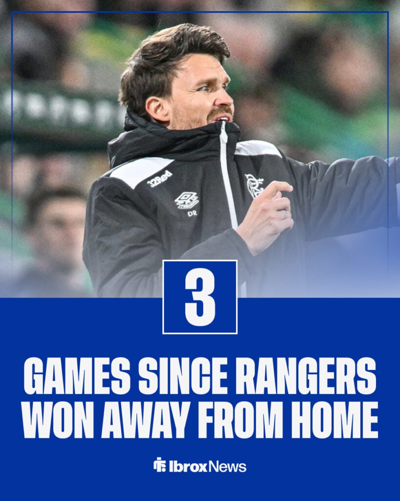 Rangers' away form under Danny Rohl.