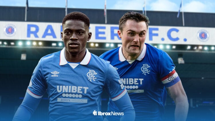 Nasser Djiga and John Souttar alongside each other in Rangers kits.
