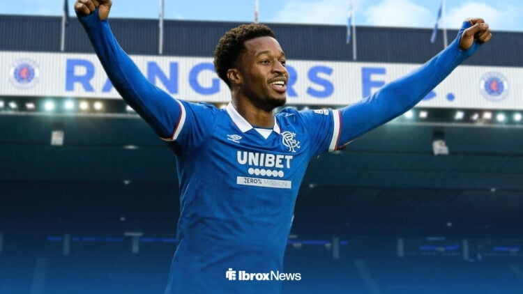 Emmanuel Fernandez celebrating at Ibrox.