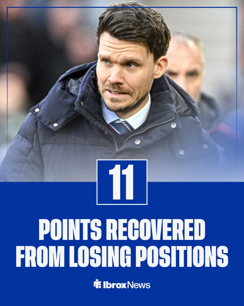 Rangers have earned 11 points from losing positions this term