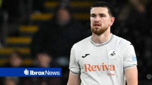 Zan Vipotnik playing for Swansea City in the EFL Championship