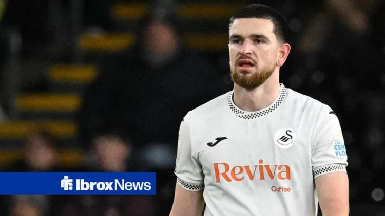 Zan Vipotnik playing for Swansea City in the EFL Championship