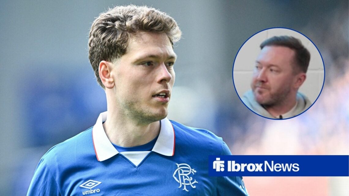 Andreas Skov Olsen of Rangers during the Scottish Gas Men s Scottish Cup Quarter-final match at Ibrox Stadium as he looks at Aiden McGeady.