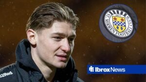 11th February 2026 Fir Park, Motherwell, Scotland Scottish Premiership Football, Motherwell versus Rangers Ryan Naderi of Rangers with St Mirren badge in circular inset