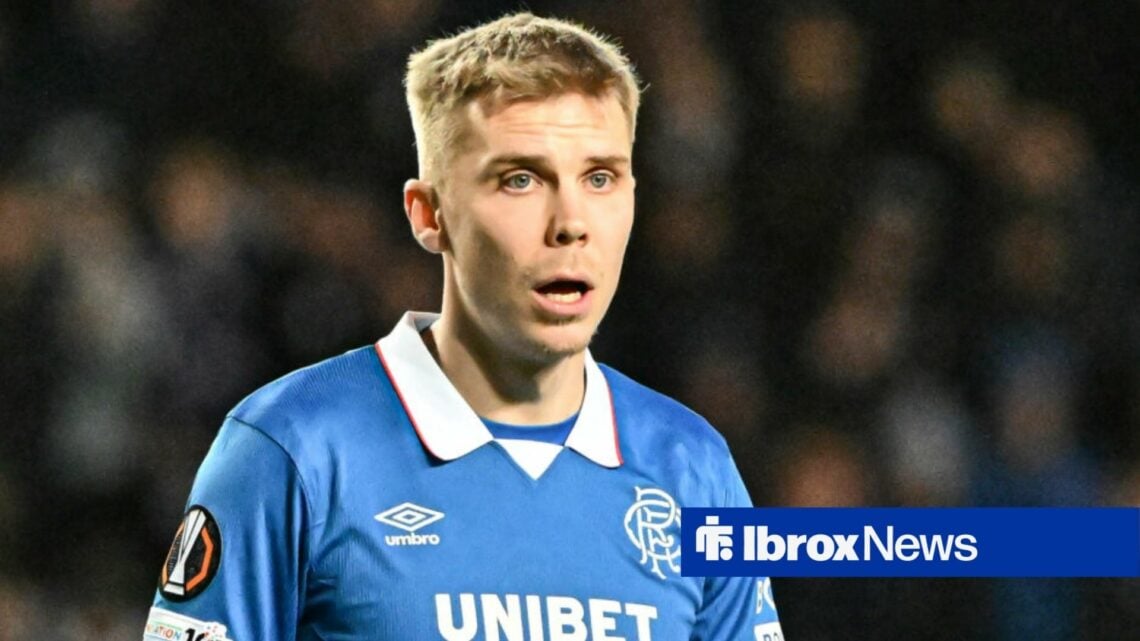Oliver Antman playing for Rangers