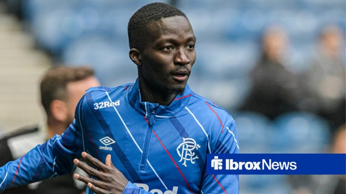 Mohamed Diomande warming up for Rangers