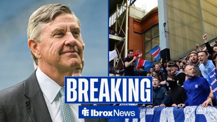 Andrew Cavenagh looking at Rangers fans.