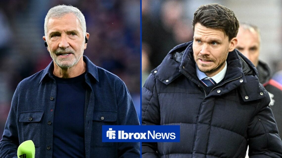 Former Rangers manager Graeme Souness looking in the direction of current Rangers manager, Danny Rohl.