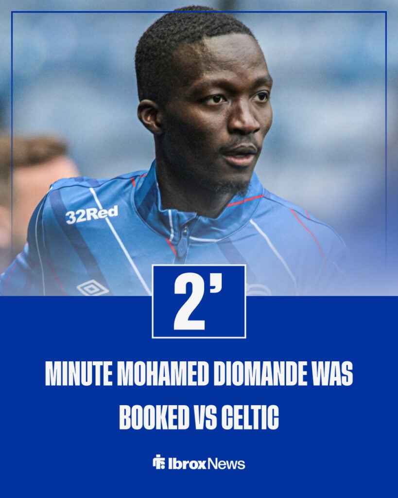 The minute Mohamed Diomande was booked vs Celtic in the Scottish Cup