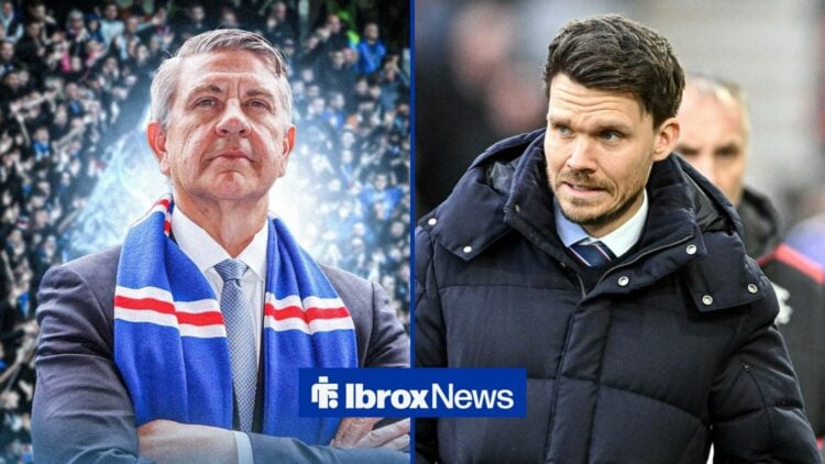 Rangers chairman Andrew Cavenagh, Danny Rohl of Rangers during the clash with Hibernian.