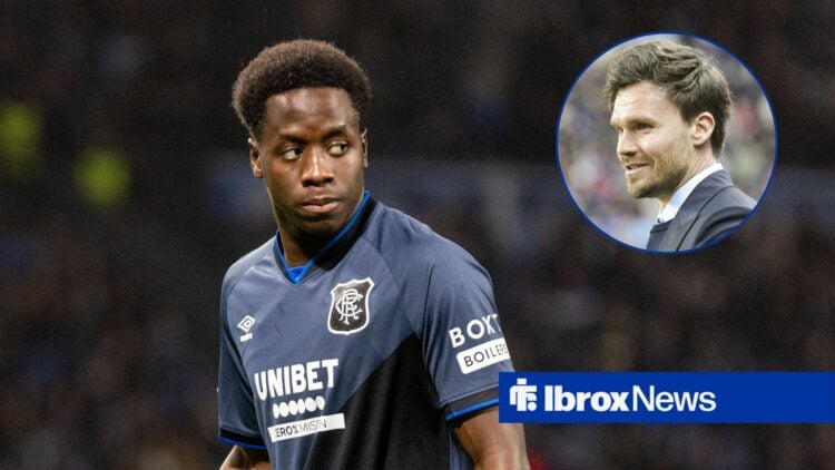 Djeidi Gassama seen in action during the match between FC Porto and Rangers FC, Danny Rohl of Rangers during the UEFA Europa League match with Braga.