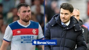 Danny Rohl during the William Hill Premiership match with Hibernian at Easter Road, John Souttar of Rangers during the UEFA Champions League Second Qualifying Round Second Leg match vs Panathinaikos.