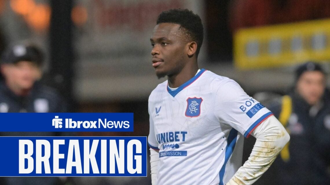 Rabbi Matondo looking miserable in action for Rangers.