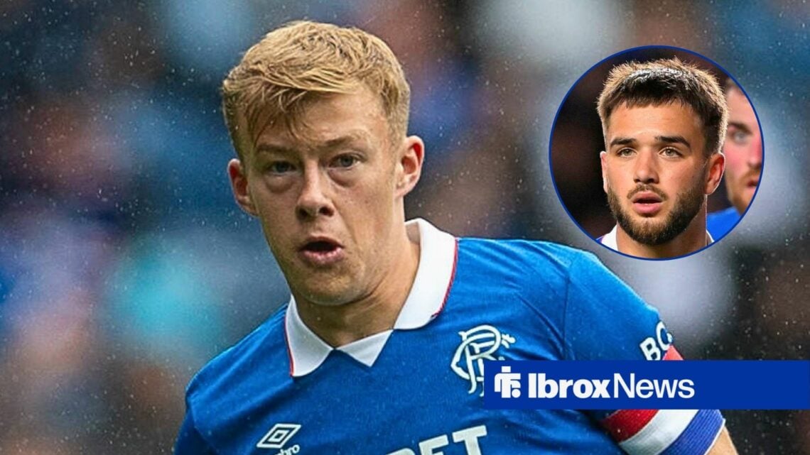 Rangers midfielder Connor Barron and Nicolas Raskin in circular inset