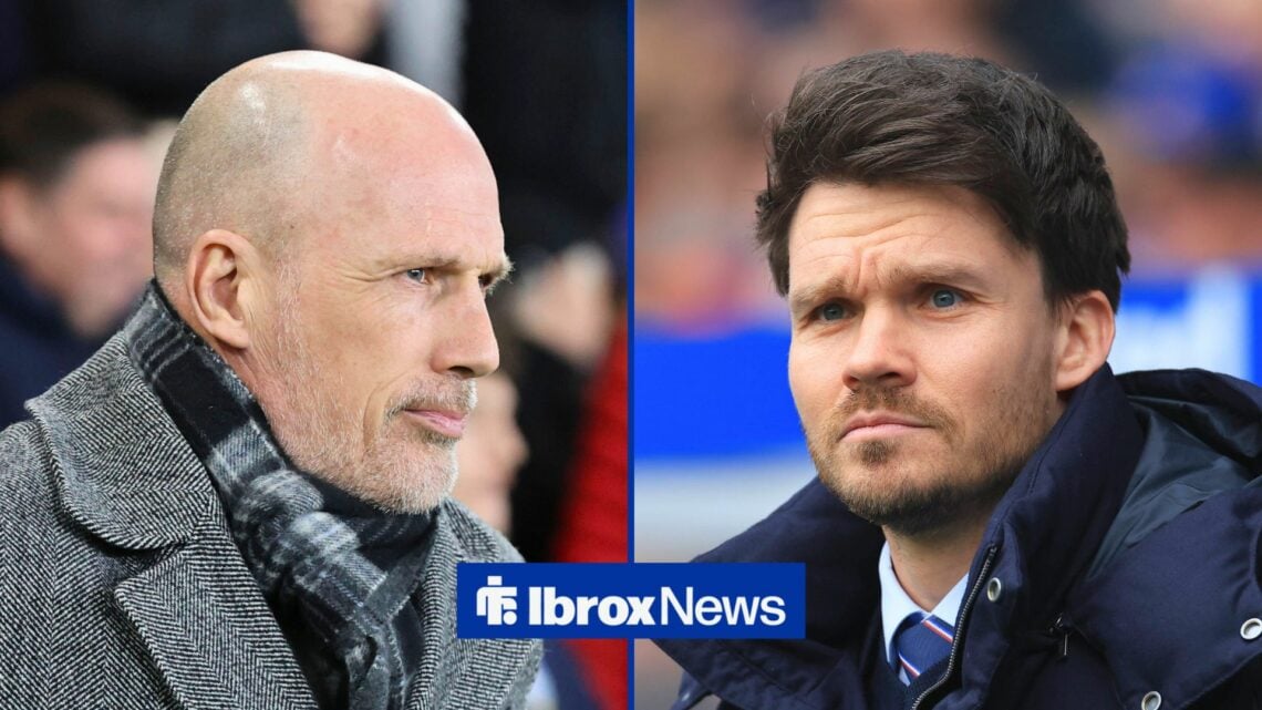 Split image of Philippe Clement and Rangers manager Danny Rohl