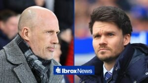 Split image of Philippe Clement and Rangers manager Danny Rohl