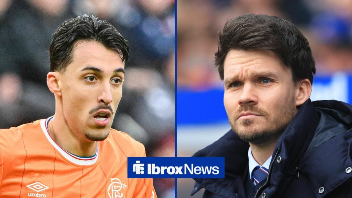 Split image of Rangers striker Bojan Miovski and Danny Rohl