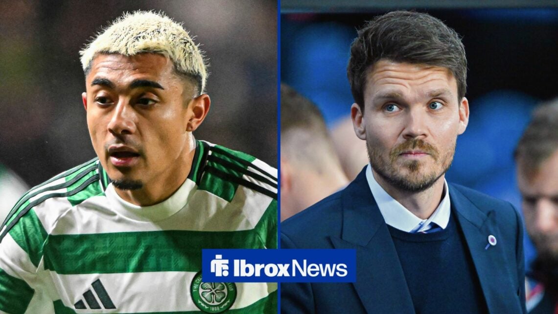 Split image of Celtic right-back Julian Araujo and Rangers boss Danny Rohl