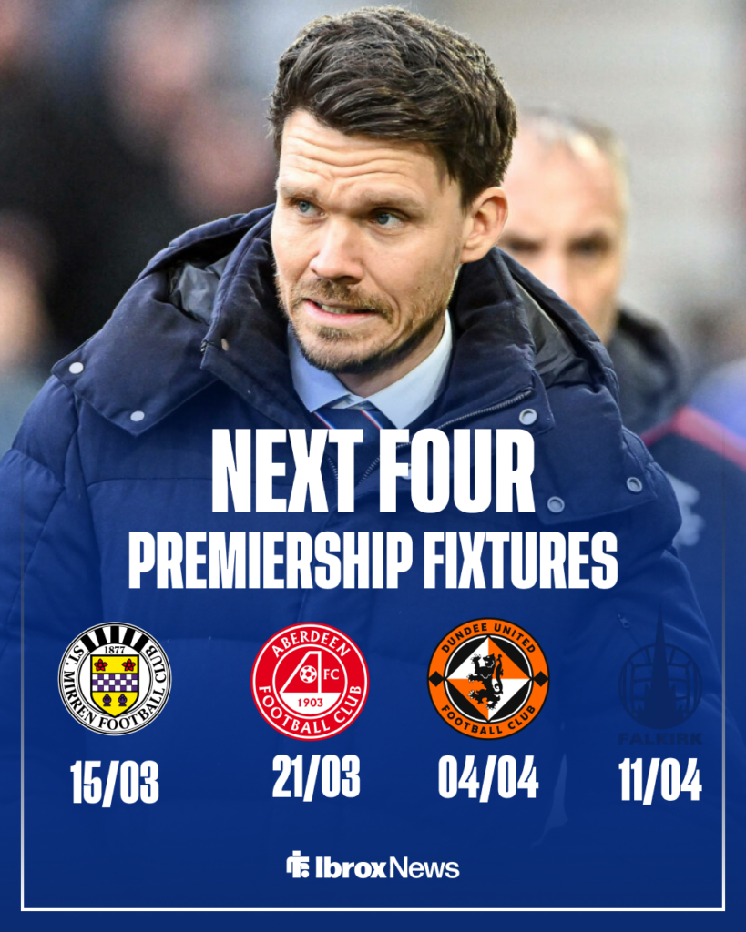 Rangers Scottish Premiership fixtures