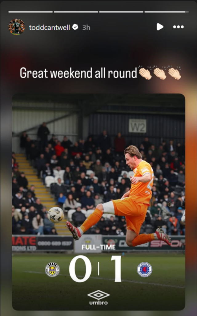 Todd Cantwell's Instagram post