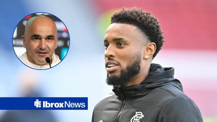 Youssef Chermiti is seen pre-match during the Premier Sports Cup Semi-Final match between Celtic and Rangers, Portugal head coach Roberto Martinez ...