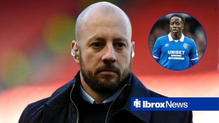 Alan Hutton and a circular inset of Djedi Gassama.