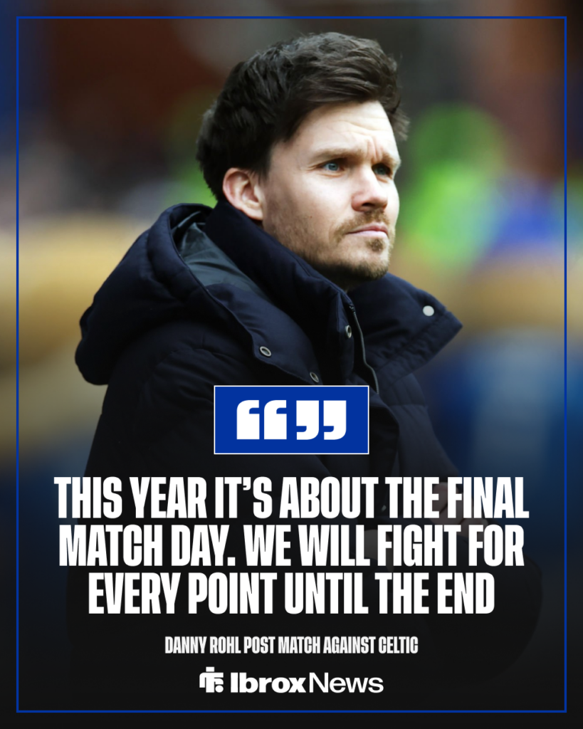 Rangers manager Danny Rohl with his quote after Celtic draw
