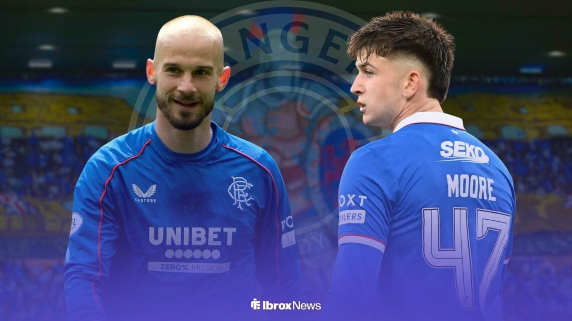 Vaclav Cerny and Mikey Moore at Ibrox