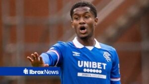 Jayden Meghoma playing for Rangers