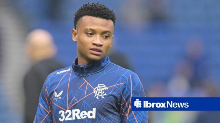 Oscar Cortes warming up for Rangers