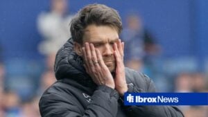 Danny Rohl looking frustrated on the touchline for Rangers