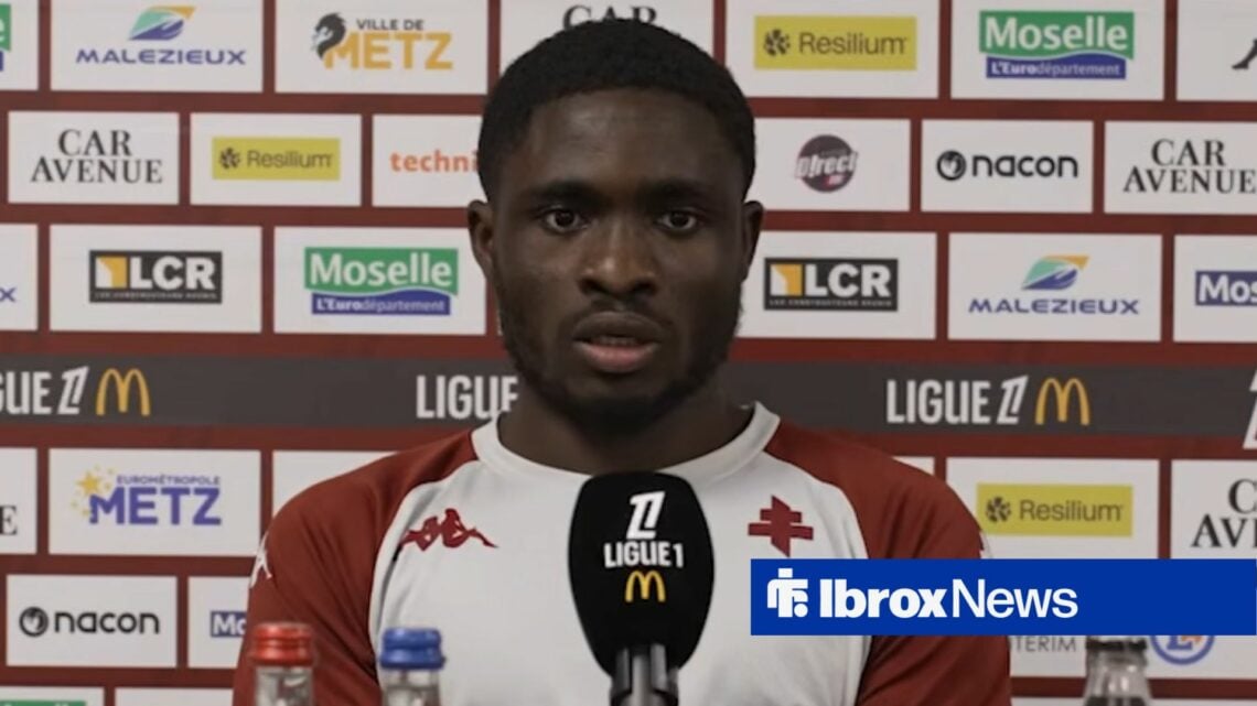 FC Metz' Koffi Kouao in a press conference
