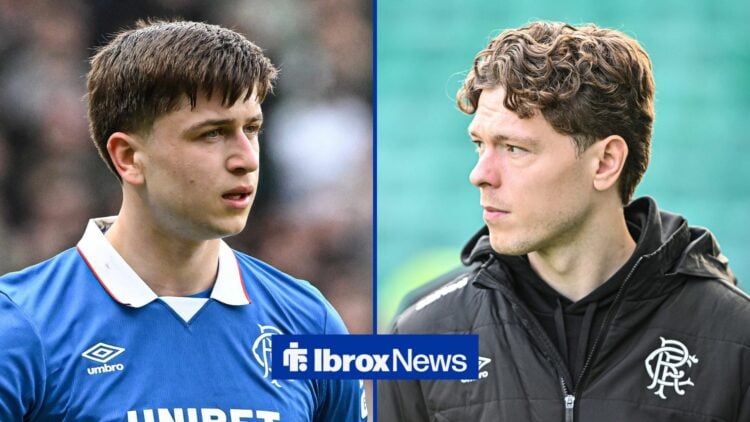 Mikey Moore and Andreas Skov Olsen in Rangers gear