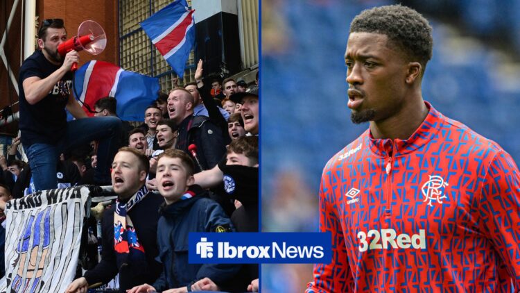 GLASGOW, SCOTLAND - MAY 12: Rangers fans make some noise at Ibrox Stadium during the Ladbrokes Scottish Premiership match between Rangers and Celti...