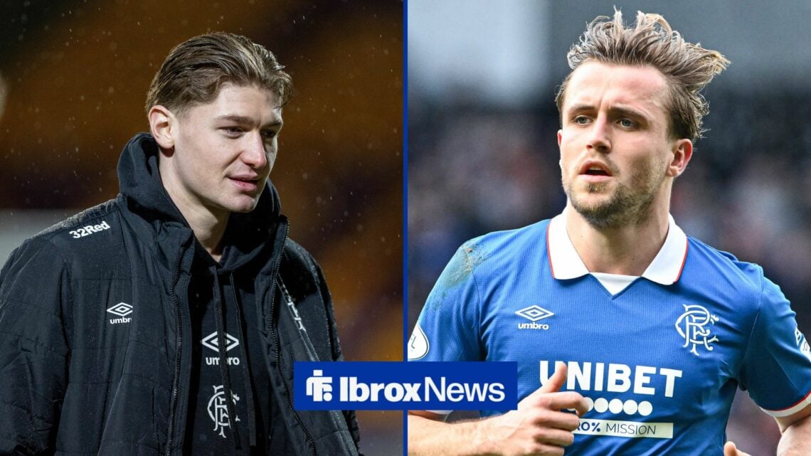 Ryan Naderi and Tuur Rommens in action for Rangers