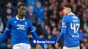 Emmanuel Fernandez of Rangers FC during the William Hill Scottish Premiership match with Falkirk, Mikey Moore of Rangers during the Premier Sports Cup Semi-Final match between Celtic and Rangers.
