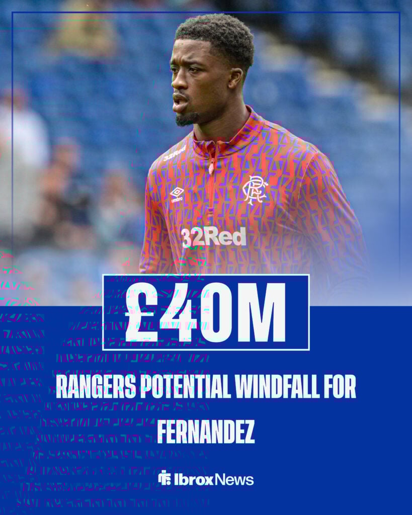 Emmanuel Fernandez of Rangers warms up during the Pre-Season Friendly match at Ibrox Stadium vs Club Brugge.