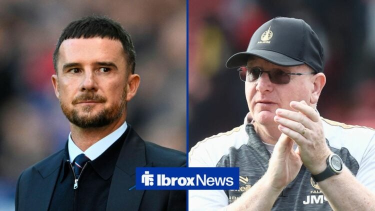 Split image of former Rangers interim manager Barry Ferguson and Falkirk boss John McGlynn