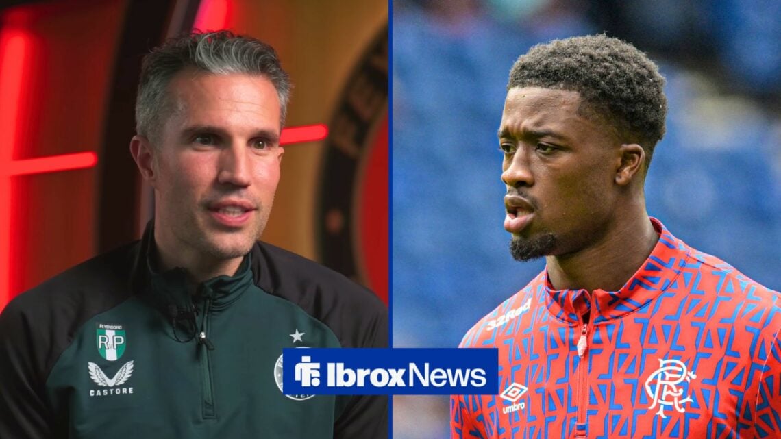Split image of Feyenoord manager Robin van Persie and Rangers defender Emmanuel Fernandez